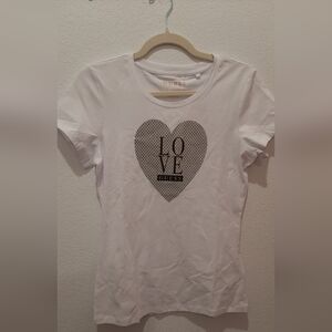 GUESS White Heart Graphic T-Shirt